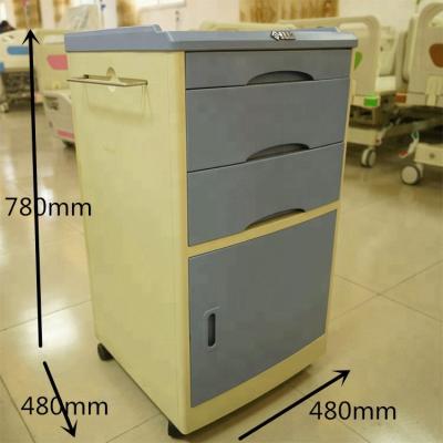 China High Quality Environmental Friendly Hot Sales White ABS Stainless Steel Colored Steel Bedside Cabinet Table Used in Hospital & Home & Clinic for sale