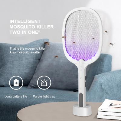 China New Design Rechargeable Mosquito Zapper Lamp Killer Mosquito Fly Swatter Pests Control Viable Electric Mosquito Repellent Racket for sale