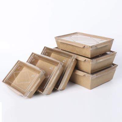 China Durable Portable Fogproof Food Wrapping Paper Food Packing Box With Transparent Lid for sale