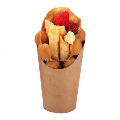 China Customized Disposable Slant Kraft Paper Insulated Deep Fried Chicken Chips Cup for sale