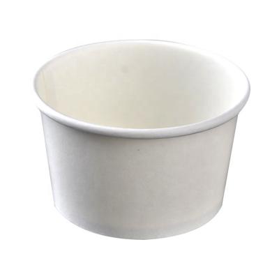 China Disposable Customized 3oz/5oz/8oz LOGO Printed White Cardboard Ice Cream Thickened Double Layer Dessert Takeout Cups for sale