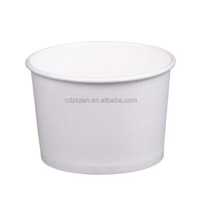 China Disposable Customized Disposable Thickened PE Coated Thermal Insulation Food Grade Waterproof Packaging Paper Bowl Round PET/PP Lid Bowl for sale