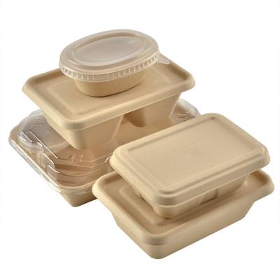 China Wholesale Customized Biodegradable Pulp Square Eco-friendly Degradable Packing Box With Pulp PP Lid for sale