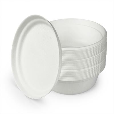 China Biodegradable Custom Eco - Friendly Sugarcane Pulp Degradable Deliver Food Packaging Takeout Bowl With Lid for sale