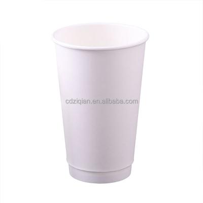 China Heat Insulation Disposable Hollow Hot Drink Anti-leak Double Layer 12oz Recyclable Customized Paper Cup for sale