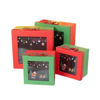 China Recycled Materials Customized Transparent Christmas Cube Gift Box With Base And Lid for sale