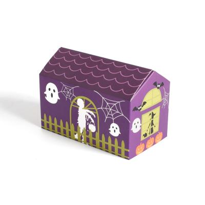 China Disposable Halloween Custom Creepy Decorative Small House Nougat Empty Cookie Candy Box for sale