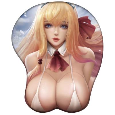 China With Wrist Rest Wrist Rest Ergonomic 3D Gel Oppai Anime Nerd Mousepad Mouse Pad Custom for sale