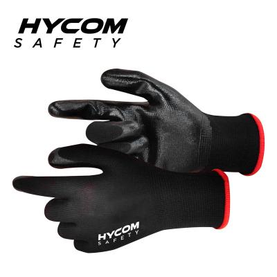 China General Purpose Gloves Hycom PU Coated Polyester Safety Working Best Selling Working Glove for sale