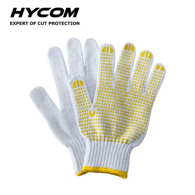 China Cut Heavy Duty Glove Hycom Safety For Construction Workers Factory Supplier PVC Dotted Gloves for sale