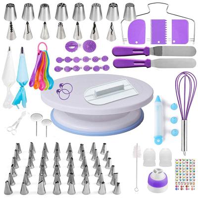 China Baking Tool Stocked 137 Piece Set Cake Turntable Cake Turntable Decorating Spout Cake Turntable Baking Suit for sale