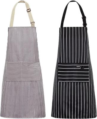 China Kitchen Aprons With 2 Pockets Chef Cooking Aprons Adjustable Bib Waterproof Waterproof Kitchen Aprons Soft 100% Cotton for sale