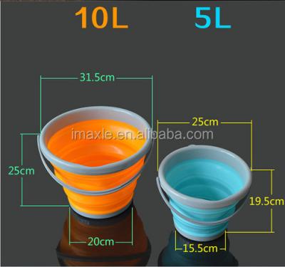 China Collapsible Bucket / Sustainable Folding Bucket Water Rubber Silicone Bucket for sale