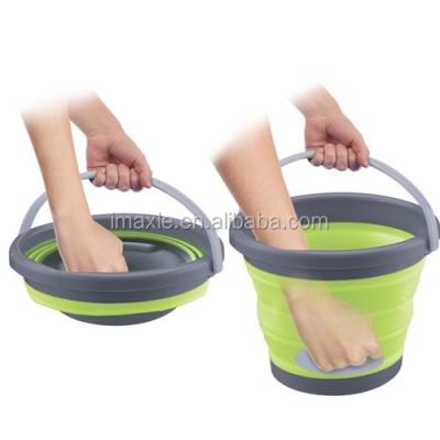 China Eco-Friendly Foldable Collapsible Folding Bucket Sustainable High Quality Silicone Folding Mop for sale