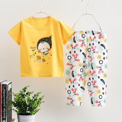 China Smart casual slim short pants sleeve dress home style child pajamas suit for sale