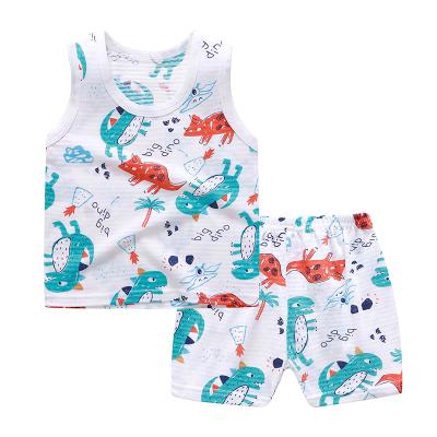 China Wholesale Summer QUICK DRY Pajamas Kids Boy Clothes Factory Direct Supply Kids Cotton OEM Customized Vest Suits for sale