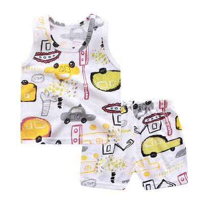 China OEM &ODM Service QUICK DRY boys and girls vest suit children's clothes cotton sleeveless pajamas suit for summer for sale