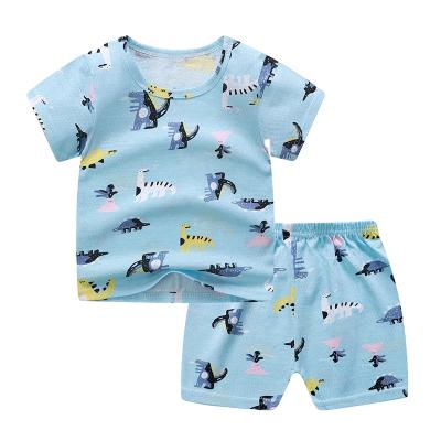 China Wholesale Smart Casual Summer Boys Kids Costume Cotton Shorts Sleeve Sets 2 Pcs Cartoon Printing Kids Clothes With Cheap Price for sale