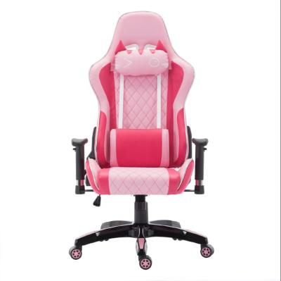 China Cooling Modern Adjustable Armrest Computer Chair Girl Pink Gaming Chair With Headrest for sale