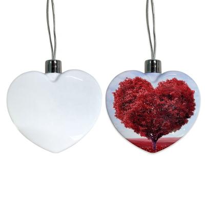 China New Kingsub Design Round Liner Heart And Blanks Sublimation Plasti Round White Christmas Ornaments for sale