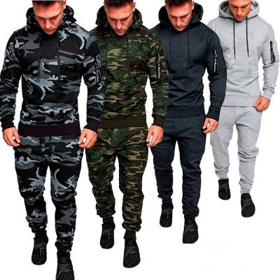 China Breathable Camouflage Hoodies +pants Sweatshirt With Hoody Sportswear Tracksuit Men Causal Mens Clothing Male Two Piece Set for sale