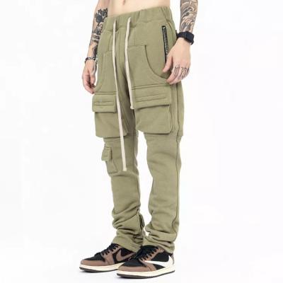 China OEM Streetwear Anti-Static Multiple Pockets Joggers Cargo Casual Pants Male Loose Stacked Men's Pants for sale