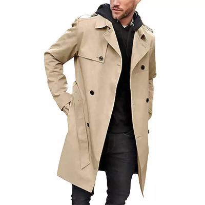 China Long Sleeve Jacketcoatplus Men's Slim Belted Waistband Men's Double Breasted Ditch Coat Fit Jackets for sale