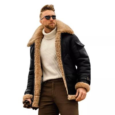 China Amazon Winter Coat QUICK DRY Fur Plus Mid Size Mens Leather Jacket Thickened Jacket For Men for sale