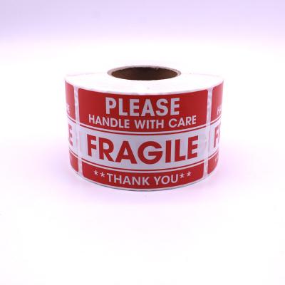 China Heat Resistant Brand Cardboard Fragile Self Adhesive Goods Sticker Express Self Adhesive Copper Plate Label for sale