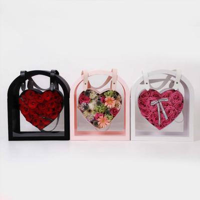 China Handmade Darlene Suitcase Acrylic Flower Box Valentine's Day Flower Love Box Bouquet Gift Box for sale