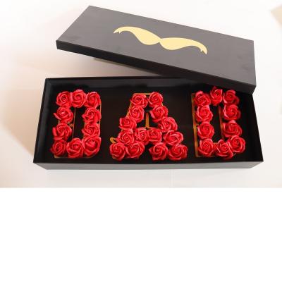 China Rectangular Dad Honey Language Gift Box Handmade Love Heart Gift Box Father's Day Flower Gift Box for sale