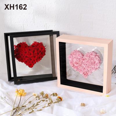 China Love Handmade Panorama Rose Flower Box Love Angel Valentine's Day Acrylic Transparent Gift Box for sale