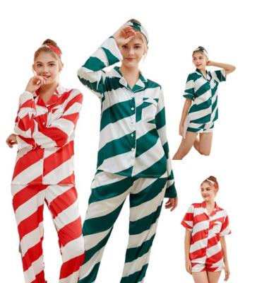 China 2022 kids christmas QUICK DRY pajamas kids silk pajamas set cotton family toddler pajamas for sale