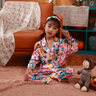 China 2022 New Children's Customized QUICK DRY Headband Silk Pajamas Character Pajamas For Girl Size 10 Pajamas Winter for sale