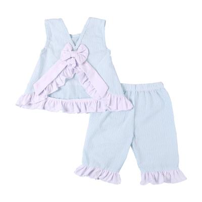 China Baby outfits boutique 2020 sets new design cotton seersucker summer empty cute fashion custom made children's outfits wholesale babies for sale