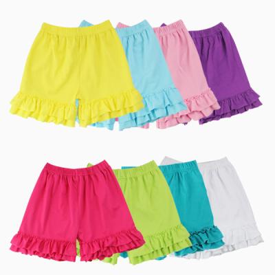 China High Quality Baby Clothing Anti-pilling Multiple Colors Shorts Ruffle Girls Plain Shorts for sale