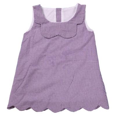 China Breathable High Top Summer Sleeveless Girls Waves 100% Cotton Stripe Baby Dresses Wholesale Dress for sale