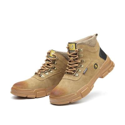 China Steel High Top Shock Proof Toe Shoes Breathable Work Boots From Toe High Quality Leather Labor Insurance Steel Shoes for sale