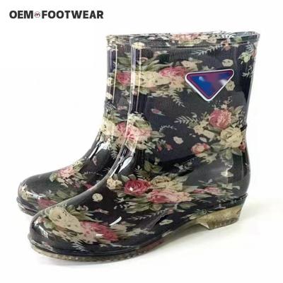 China China manufacturers fashion trend factory price wholesale cheap women PVC upper high top rain boots fashion waterproof crystal safety shoes for sale