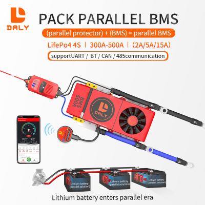 China Daly bms 12v lifepo4 waterproof smart battery 4s 300a 400a 500a UART BT 485 CAN bms fan parallel bms 2A 5A 15A for sale