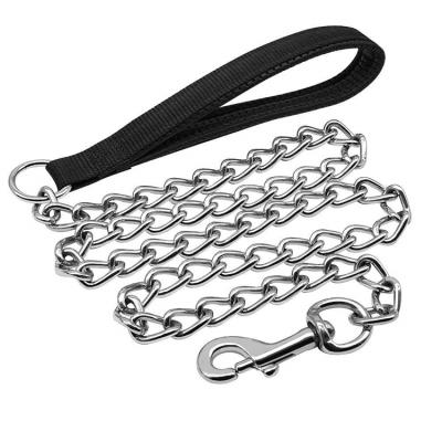 China JEWELED Wholesale 120cm Stainless Steel Iron Dog Chain Leash Colorful Fashion Bubble Handle Dogs Lead Leash Three Colors for sale