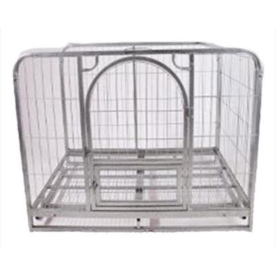 China Large Metal Breathable Collapsible Dog Cage Pet Kennel Mesh Collapsible Dog Cage for sale