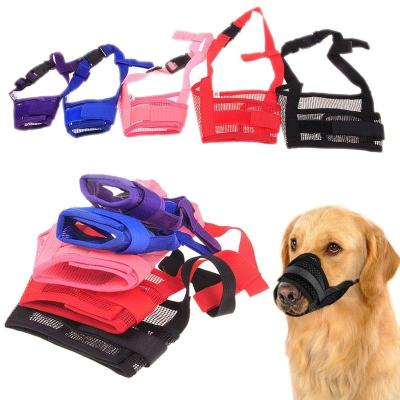 China Wholesale Nylon Soft Anti Bark Mesh Viable Sharp Adjustable Custom Dog Muzzle For Dogs Dog Muzzle Breathable Mesh for sale