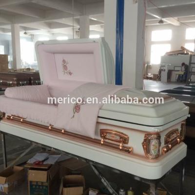 China American Style KM1824 Factory Price Iron Caskets Sample From Metal Casket Manufacturer for sale