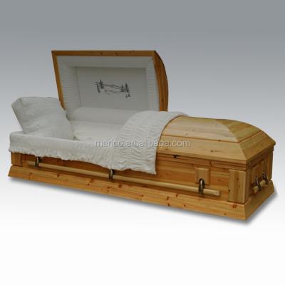 China Cedarland Style American Solid Cedar Casket Casket Artificial Funeral Flowers for sale