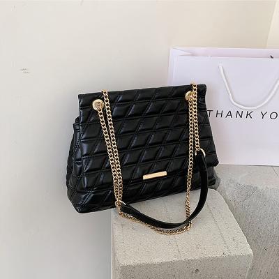 China 2021 Wholesale High Quality Women's Cheap Fashion Elegant Summer/Fashion/Shoulder Large Capacity PU Leather Chain Cross Handbags - Body Tote Handbags Ladies for sale