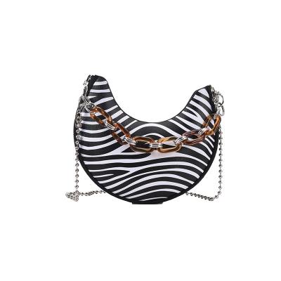 China Summer/Fashion/New Fashion Snake Pattern High Quality Acrylic Chain Cross - Body Bag Moon Bag for sale