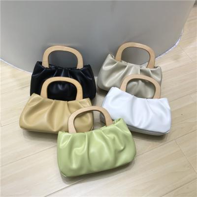 China Wholesale Fashion Fashion Ruched Cloud Mini Messenger Purses Latest Wood Handle Bags Woman Handbags for sale