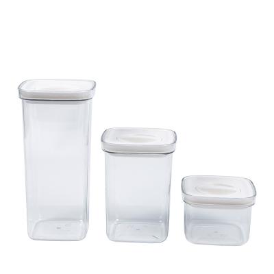 China Fresh Keep Plastic Transparent PET Fresh Plastic Kitchen Sealed Storage Food Container Storage Box Bins For Kitchen for sale