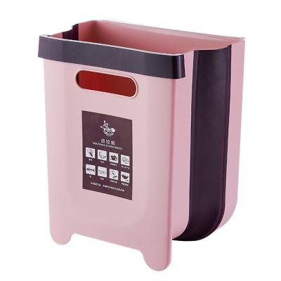 China USA Amazon Kitchen Sustainable Hot Selling Hanging Bin U Shape Collapsible Trash Can for sale